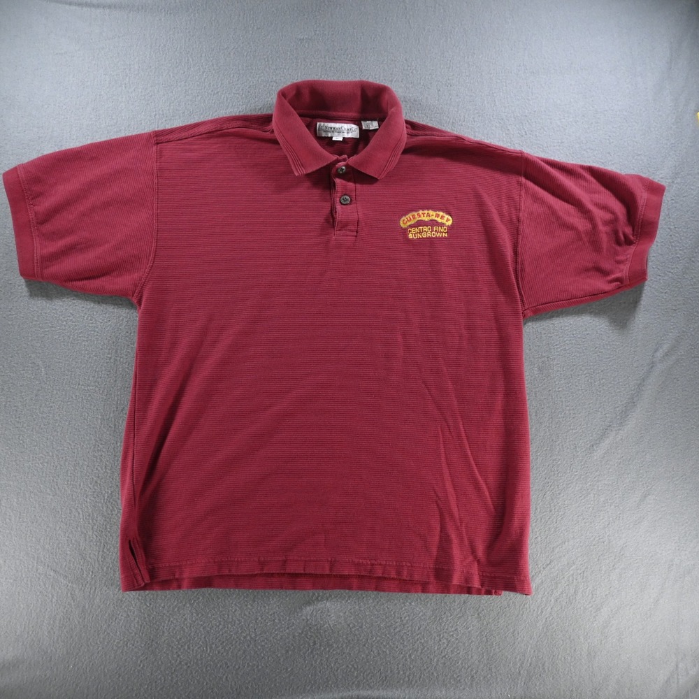 J.C. Newman Cigar Co Mens Cuesta-Rey Polo Shirt XL Maroon Red Ribbed Cotton